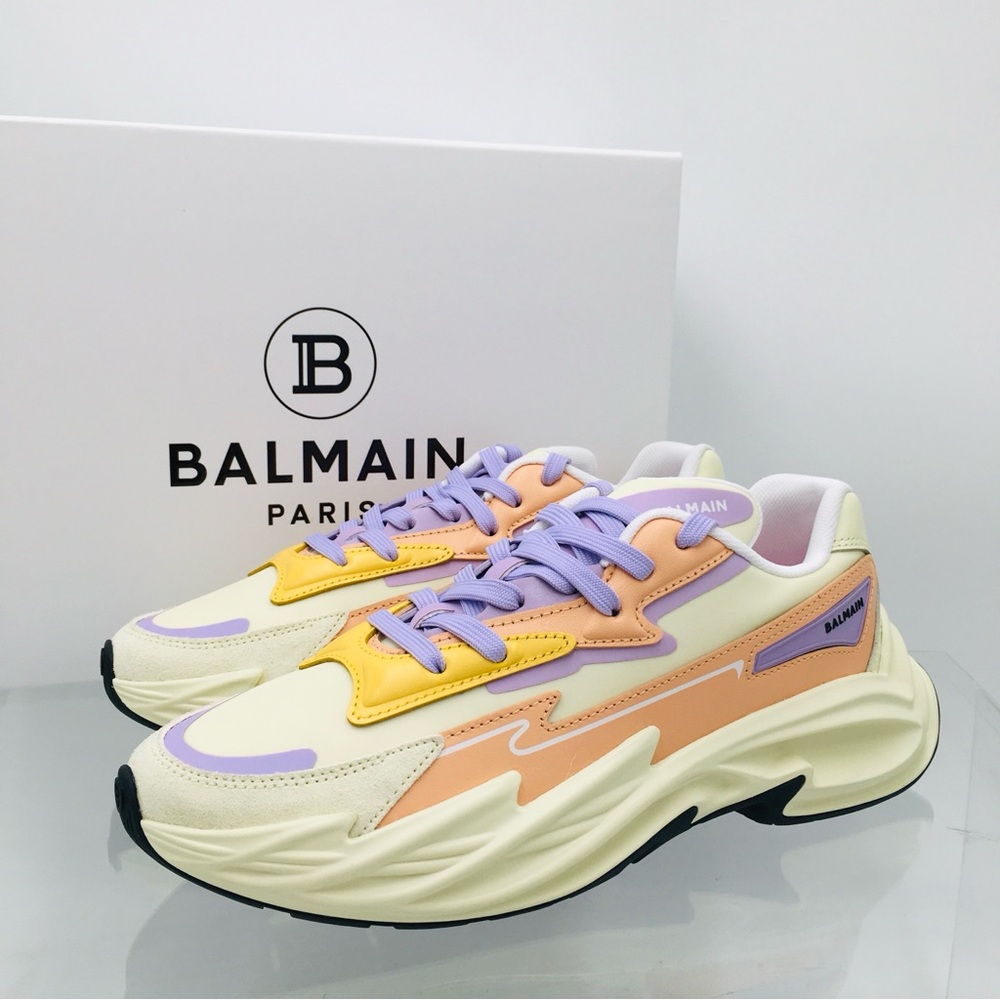 Balmain - Run Row - peach/ lilac/ Cream- Women’s Sneakers Size US 6 M